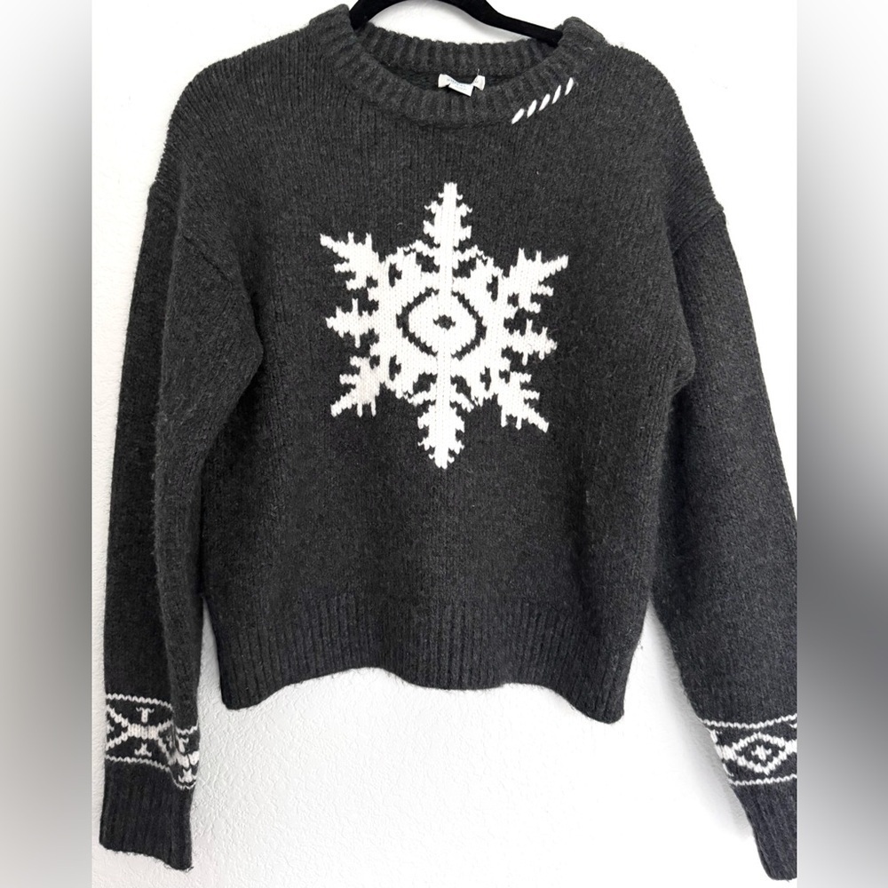 Sundance Snowflake Winter Chunky Knit Sweater Petite XS